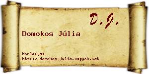 Domokos Júlia névjegykártya