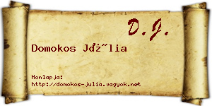 Domokos Júlia névjegykártya